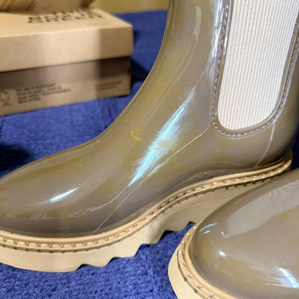 Dolce Vita Tropic H2O Rain Boots Women 8 Dark Moss Patent Stella Waterproof Lug‎